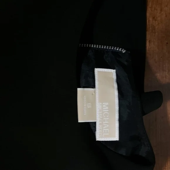 Michael Kors Black Sheath Dress 3/4 Sleeve Crew Neck - Picture 2 of 2